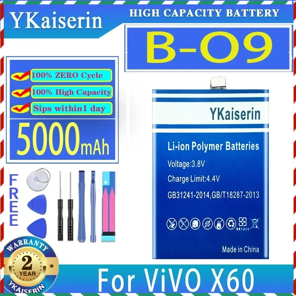 YKaiserin 5000mAh Replacement Battery B-O9 For ViVO X60 Mobile Phone Batteries