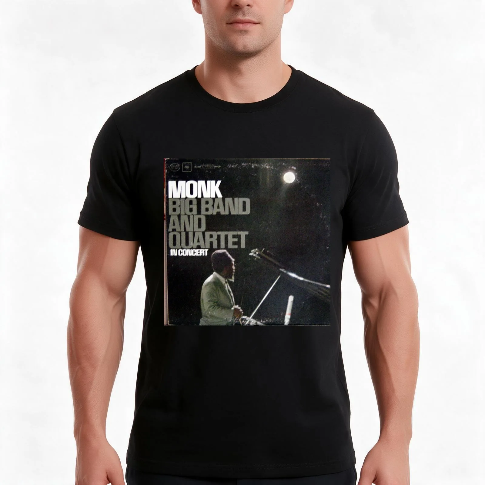 Monk, Big Band & Quartet In Concert T-Shirt, Summer Casual Cotton Tee, Oversized Streetwear Tops, Vintage Graphic Print