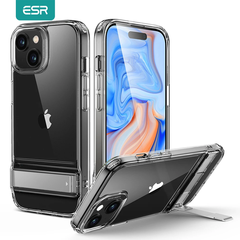 

ESR for iPhone 15 15 Pro Max Case for iPhone 15 Metal Kickstand Back Cover for 15 Pro Shockproof Protective for iPhone 15 Plus