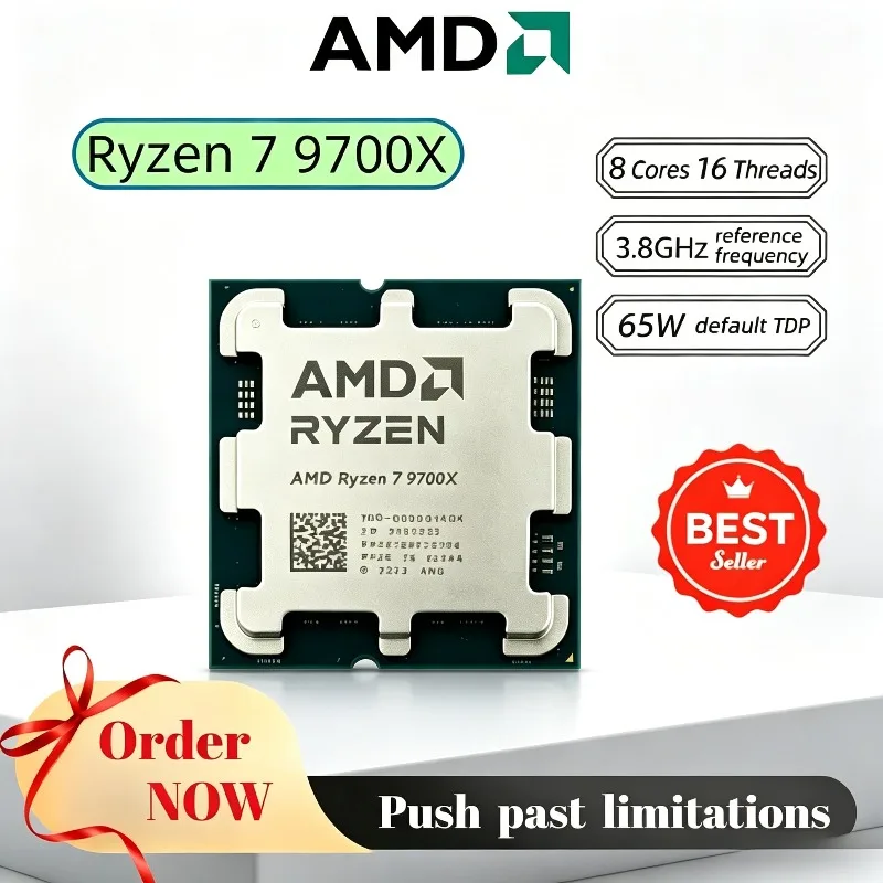 

Ryzen 7 9700X 8-Core 16-Thread 4NM L3=32M 3.8GHz 100% Brand New AMD Processor 65W DDR5 Socket AM5 R7 9700X but without fan