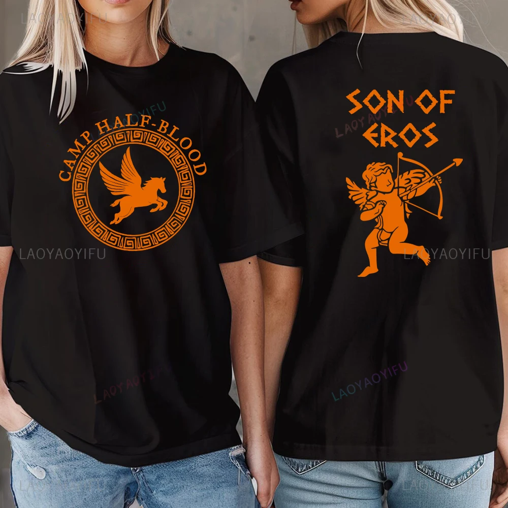 خمر مخيم نصف الدم الأساطير اليونانية ابن أبولو إيروس تي شيرت مطبوع الرجال النساء هالوين العالم كتاب هدية اليوم القطن قميص