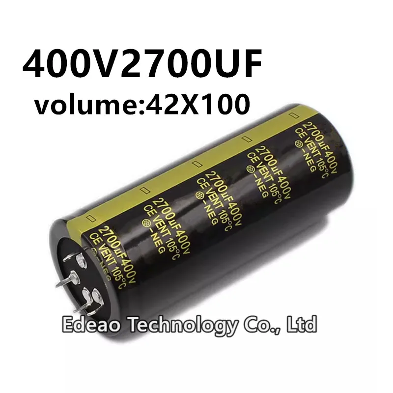 

1Pcs 400V 2700UF 400V2700UF 2700UF400V volume: 42X100 mm 4Pin audio power amplifier inverter aluminum electrolytic capacitor