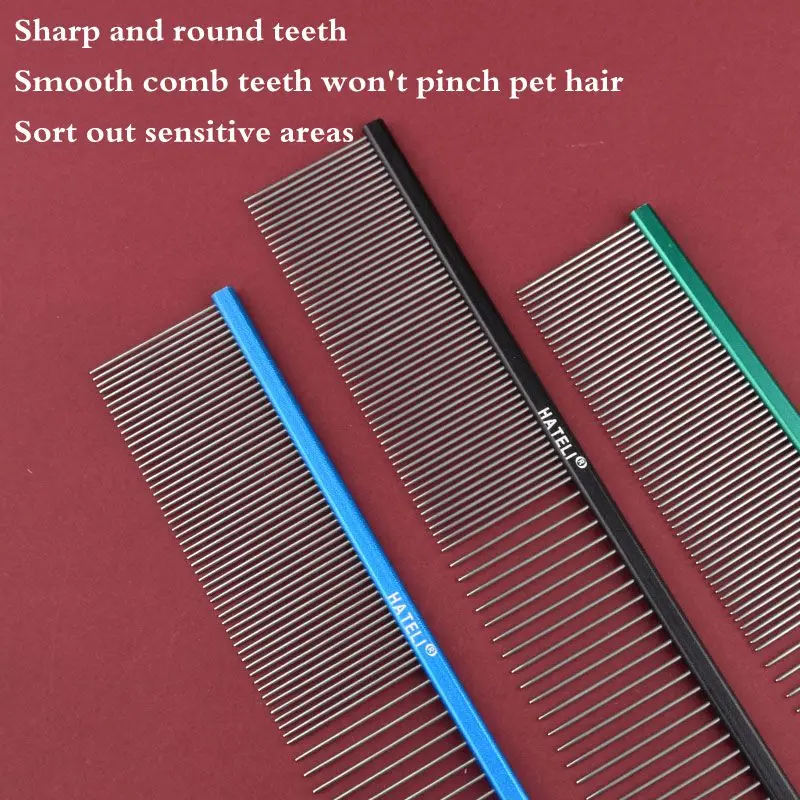 16/19/22cm Light Aluminum Pet Comb 5 Colors Optional Professional Dog Grooming Comb Cat Cleaning Hair Trimmer Brush Pet Comb