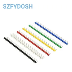 10PCS/LOT 40Pin 1x40  Colorful Single Row Male 2.54MM Breakable Pin Header Connector Strip Pin For Diy Kit