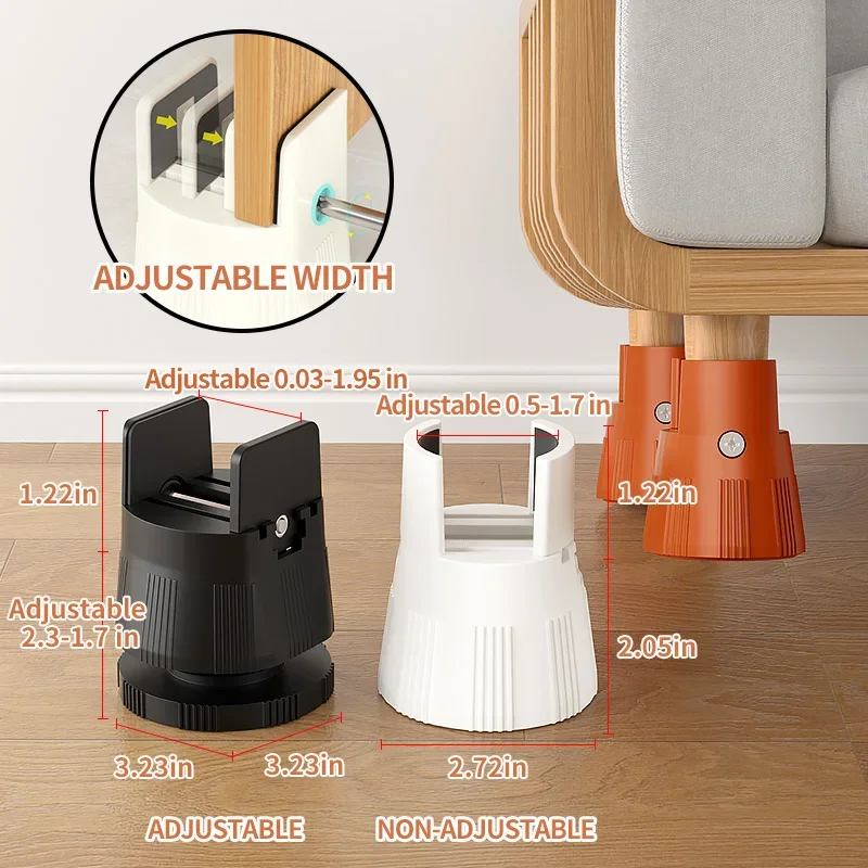 Universal Clip On Furniture Risers Stackable Height Extenders Non Slip Design for Sofas and Beds