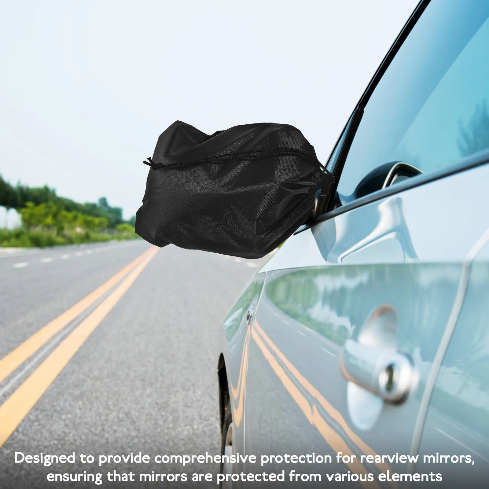 

2Pcs Rearview Mirror Covers Silver Oxford Cloth Car Side Mirror Protective Cover Rain Snow Frost Resistant Exterior