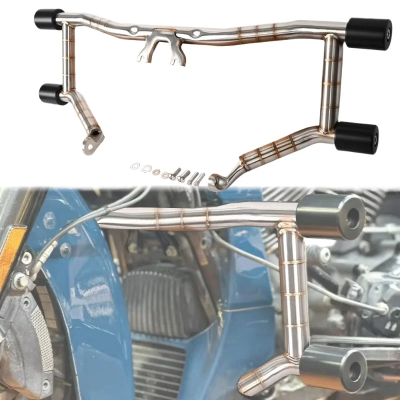 Crash Bar  Performance Two Step Engine Guard Sliders for Touring 14-25 Stainless Welding Pattern