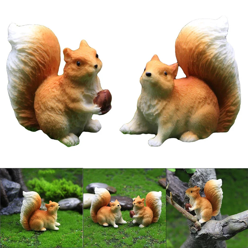 Garden Squirrel Ornament Animal Model Figurine Home Decor Decoration Accessorie Garden Tree Ornaments Home Christmas Table