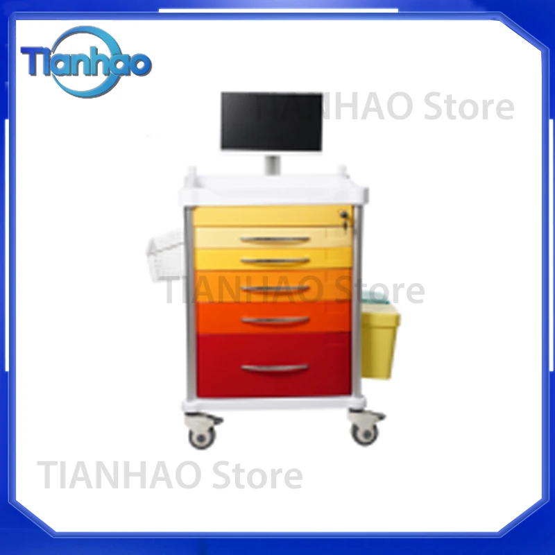 Custom Color Mobile Patient Monitoring Cart with Drawers for Hospital Ward Use Class II for Guanghua GH680-A3 Medical