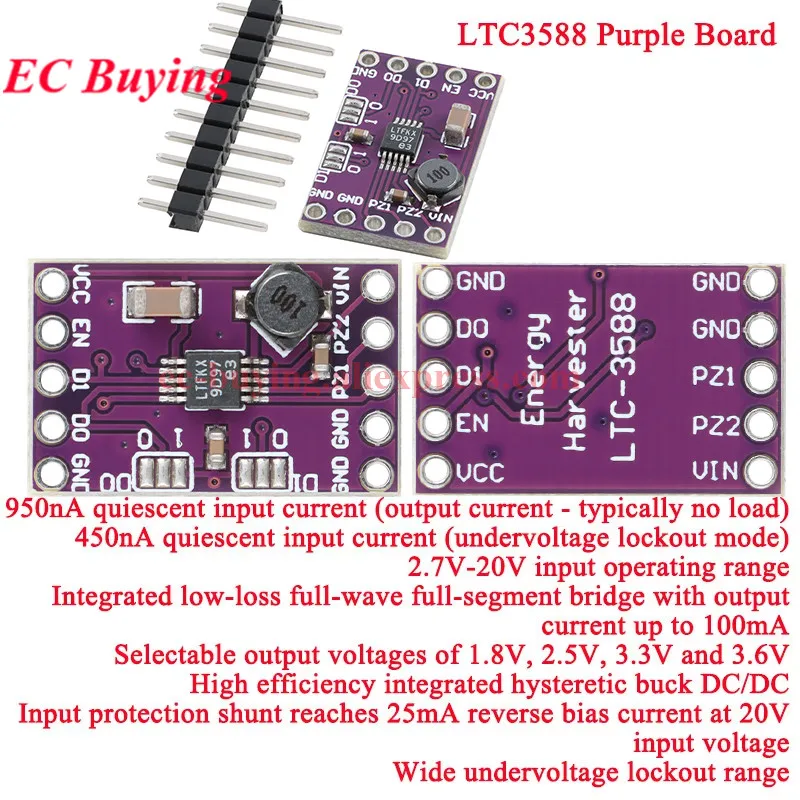 BQ25504 BQ25570 LTC3588 Energy Harvesting Module CJMCU Boost Converter Solar Photovoltaic Cell Management Power Energy Collector