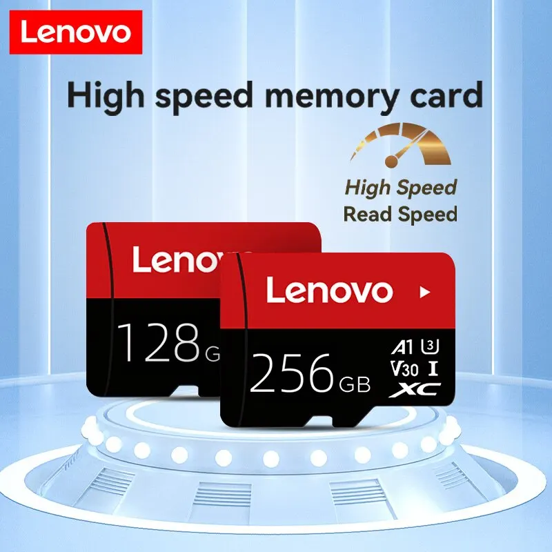 Lenovo Select Micro SD-Memory-Card, 256GB MicroSDXC 130MB/s Full HD & 4K UHD, UHS-I, U3, A2, V30, Expanded Storage for Android