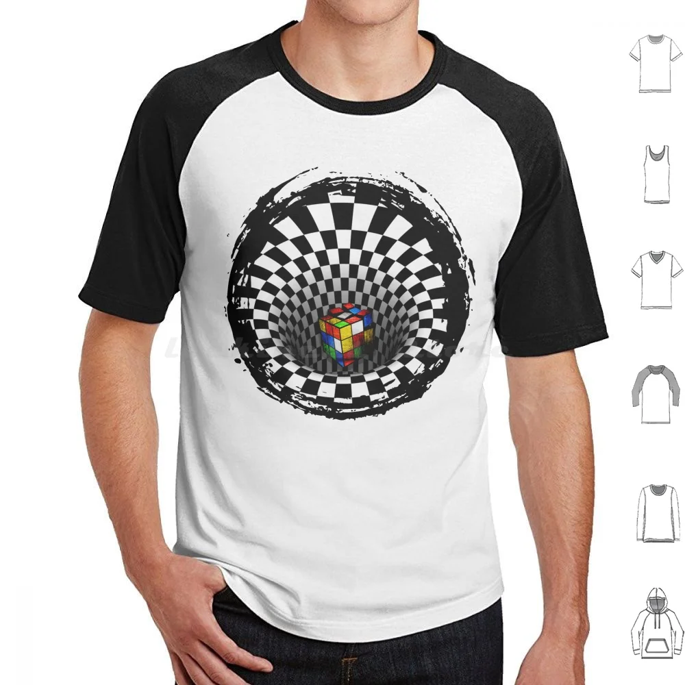 Camiseta de ilusión para hombres, mujeres y niños, 6xl, ilusión óptica, negro, blanco, abstracto, Grungy, agujero de gusano, agujero de conejo, Blackhole Trippy