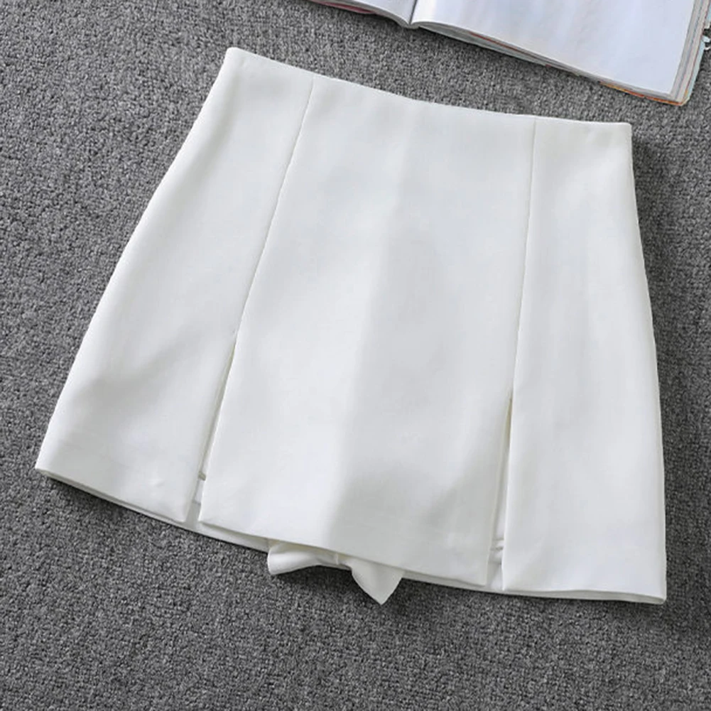 

A-line Skirt Shorts Breathable High Waist Slim Solid Color Spring Summer Versatile Vintage Above The Knee Party Comfy Fashion