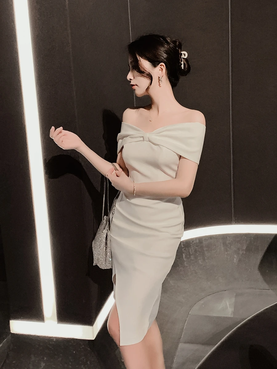 

Элегантное корейское вечернее платье для женщин: на день рождения, бал, из высококачественного полиэстера, с короткой юбкой, длинными рукавами, ручной работы, фиолетовое.