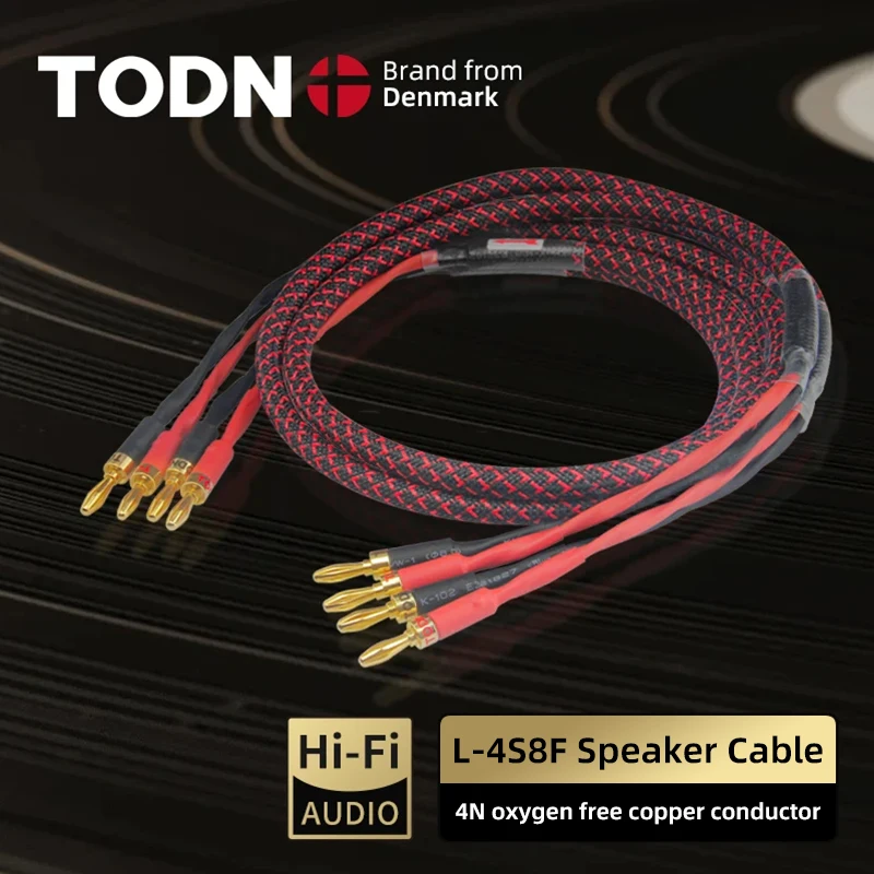 TODN L-4S8F speaker cable 1 Pair OFC audio cable HI-FI high-end amplifier speaker cable Banana plug cable