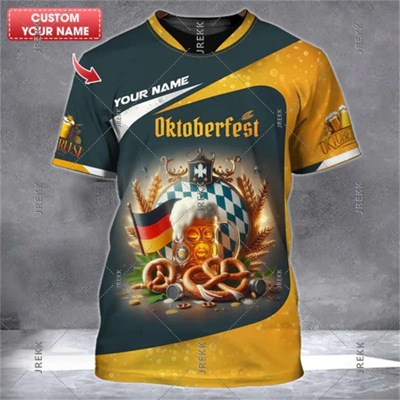 Custom 3D Print Funny Beer Festival T Shirt Tops For Men Summer Short Sleeve Tee Shirts New In Mens Beer Graphic T-shirt Clothes