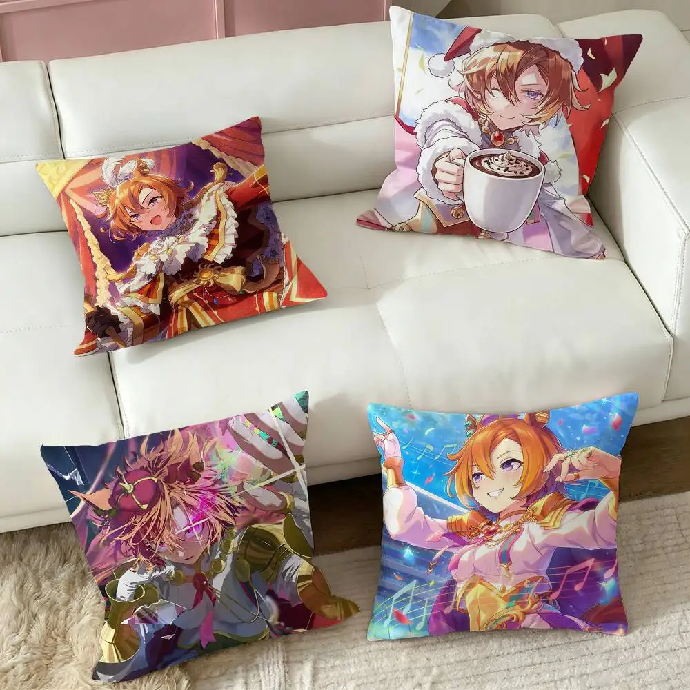 Tm opera o UMA  Pillow Case Square Double-Sided Sofa Cushion Cover Bedroom Bedside Pillow