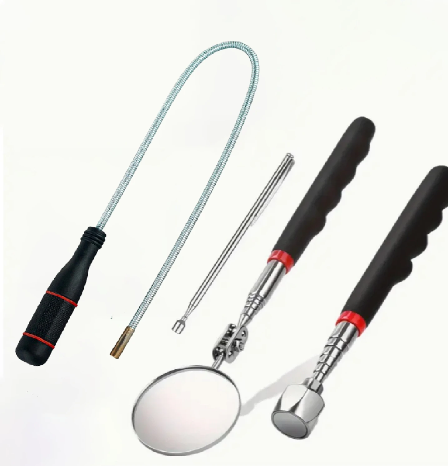 

4 шт. автомобильный магнитный набор инструментов для захвата с телескопическими стержнями, зеркалом и гибким захватом для захвата для использования в двигателе и в гараже