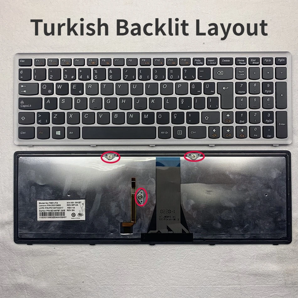 

Turkish Backlit Laptop Keyboard For Lenovo IdeaPad FLEX 1515D G500C G500H G500S G505S S500 S500C S500T TR Layout