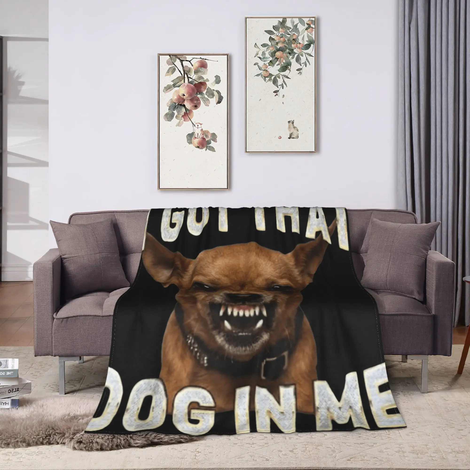 I Got that Dawg in Me Chihuahua Funny Meme Dog Lovers Blankets Adults  Flannel Throw Blanket For Sofa Home Cozy Bedspread Gift