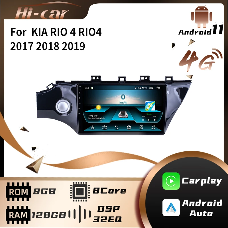 

2 Din Autoradio for KIA RIO 4 RIO4 2017 2018 2019 Car Radio Stereo WiFi Carplay GPS Navigation Multimedia Video Player Head Unit