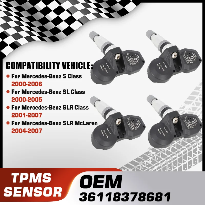 

1/4PCS Tire Pressure Sensor For Mercedes-Benz S Class Mercedes-Benz SL Class Mercedes-Benz SLR ClassMercedes-Benz SLR McLaren