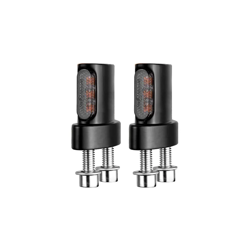 1 Pair Black/Silver Motorcycle LED Turn Signal Indicators Are Suitable For All DC 12V Motorcycles