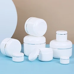 30pcs 10g 20g 30g 50g 100g Cosmetic Cream Jar Pot Empty Plastic Makeup Sample Bottle Refillable Cosmetic Container White