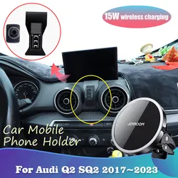 Car Mobile Phone Holder for Audi Q2 SQ2 2017~2023 GPS Magnetic Air Vent Clip Support Wireless Charging Tray Accessorie iPhone