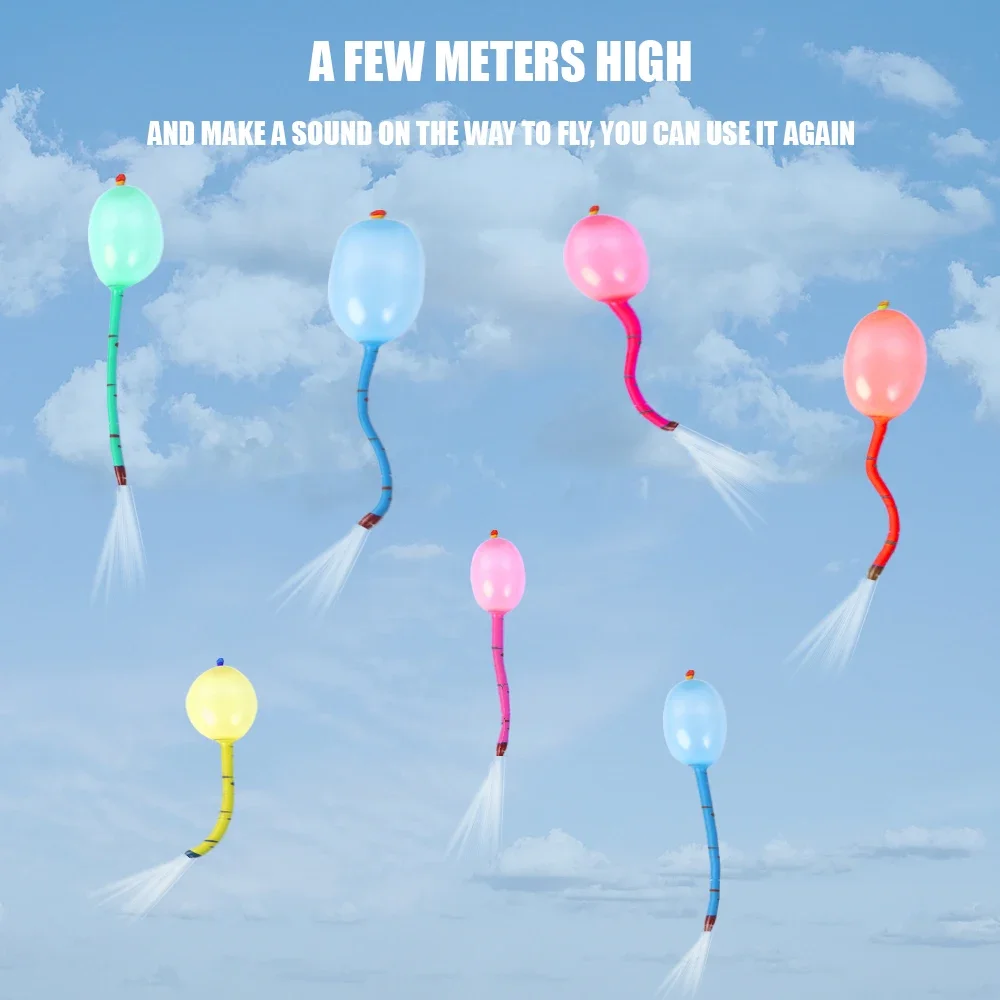 10/20 szt. Latające balony rakietowe dla dzieci śmieszne wiele kolorów gumowe długie balony zabawki na zewnątrz klasyczne dekoracje na przyjęcie urodzinowe balonowe