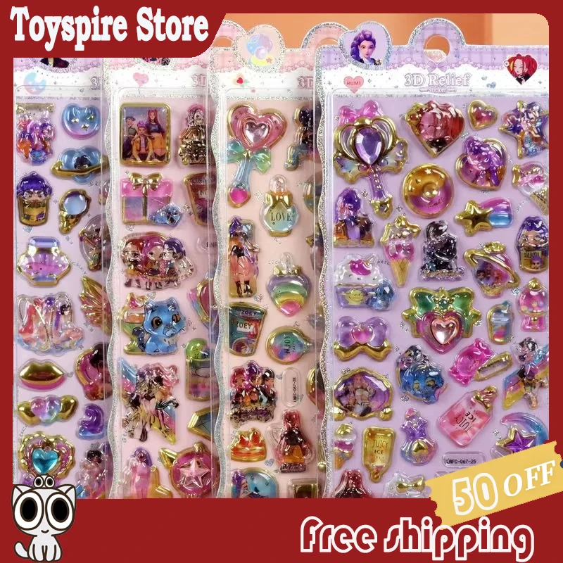 

40 шт. 3D стереоскопические японские объемные наклейки-стразы с рельефным узором, волшебная палочка K-Pop Devil Hunter