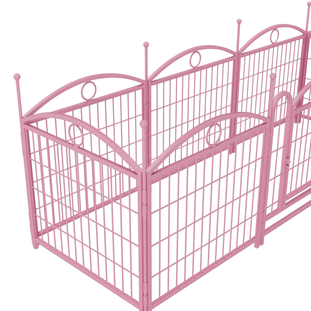 US PET Dog Playpen 8 Panels Folding Indoor Outdoor Anti-Rust Dog Exercise Fence With Door For Large Medium Small Dogs And Pet