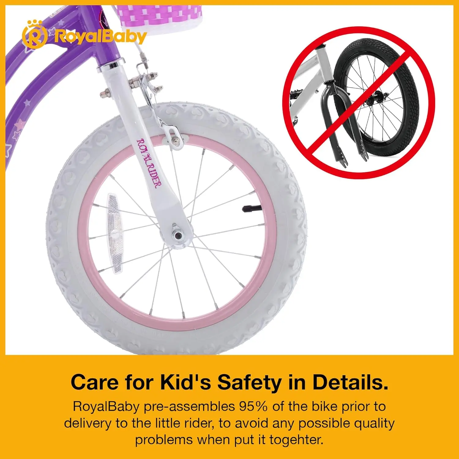 Meisjes Bike Ez Bike Stargirl Training Gratis Balans Om Gemakkelijk Leren Fiets Te Trappen, Paarse 12 Inch Basic (Achtbaanrem)