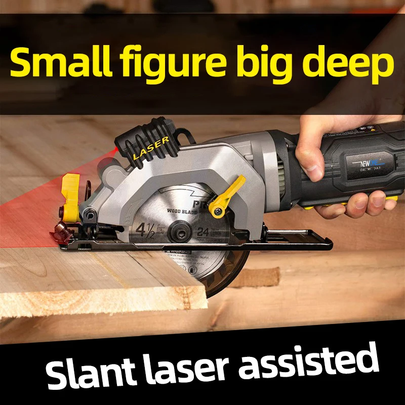 Mini Electric Circular Saw Circular Saw Household Small Laser Handheld Saw Woodworking Saw Small Cutting Machine Electric Tool