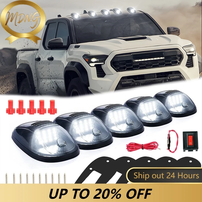 12V 16LED Universal Car Roof Top Cab Light Kits White Amber Driving Clearance Lights for Truck Pickup Roof Modification Light