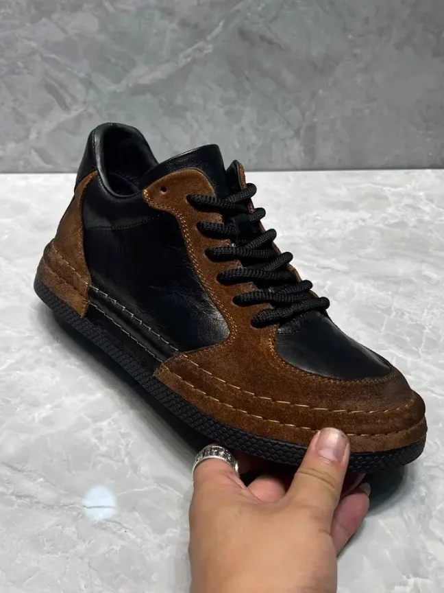 

Men's Casual Leather Shoes Warm Fleece Lined Comfortable Stylish Fall Winter New Arrival Flat Heel round Toe Rubber Outsole