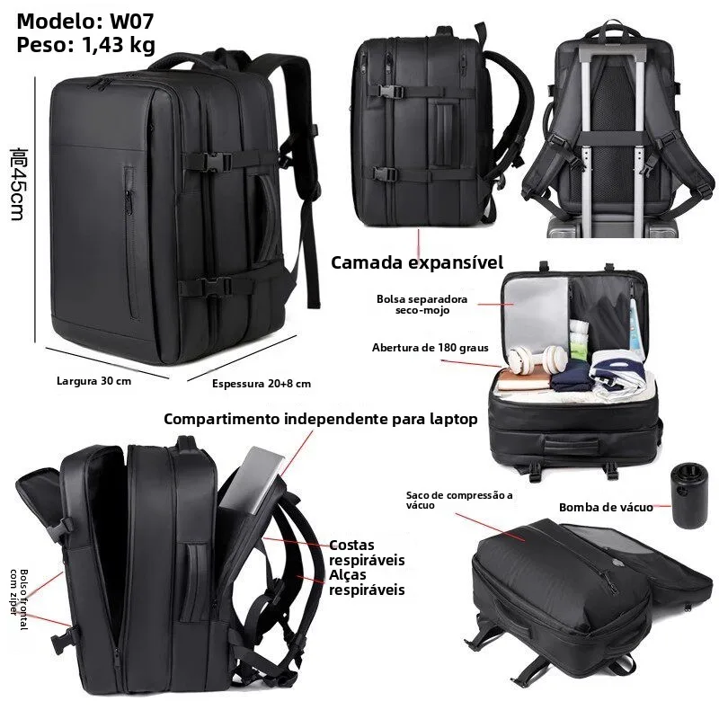 large-capacity-vacuum-compressed-multi-function-business-travel-backpack-storage-expansion-wet-and-dry-separation-backpack