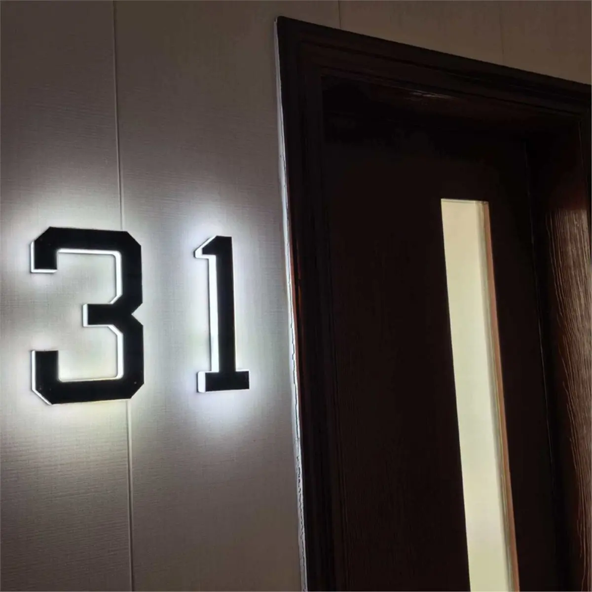 Solar House Numbers for Outside, LED Illuminated Address Sign,Waterproof Outdoor for House, Yard, Fence 1