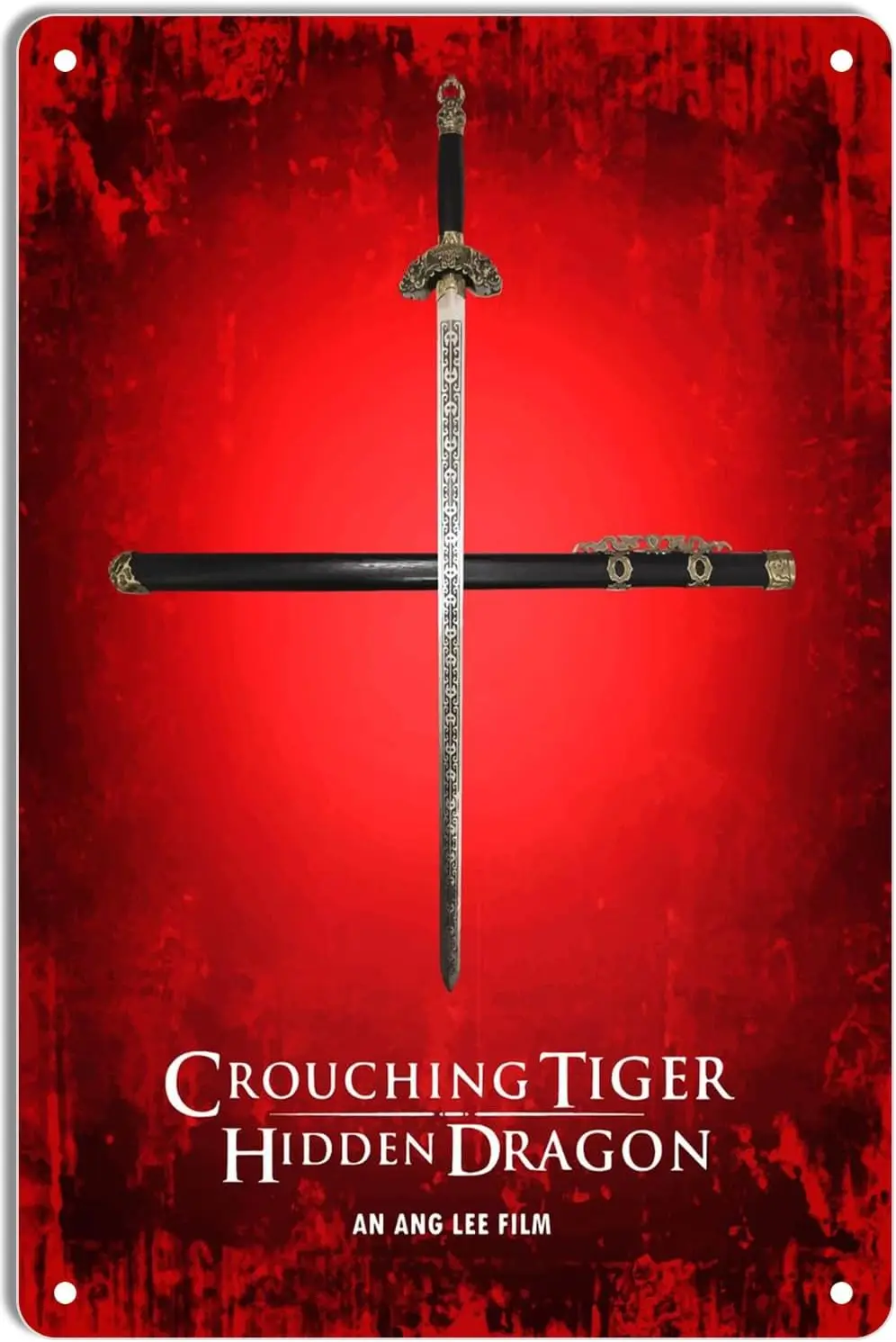 Metal Tin Sign Crouching Tiger Hidden Dra Minimal Movie Posters for Home Theater Decor and Retro Wall Art 8x12 Inch