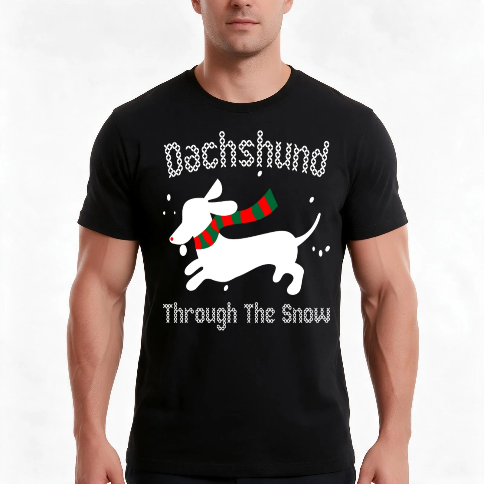 Merry Dachshund Dog Ugly Christmas Sweater Funny Tshirt (2) T-Shirt Summer Casual Cotton Tee Unisex Men Women