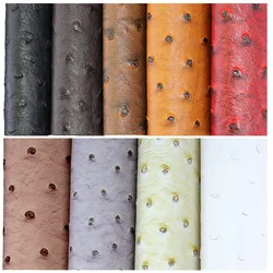 Plain Solid Ostrich Textured Embossed Faux Leather Fabric For Handbag Bag Decoration Textile Craft DIY CN461