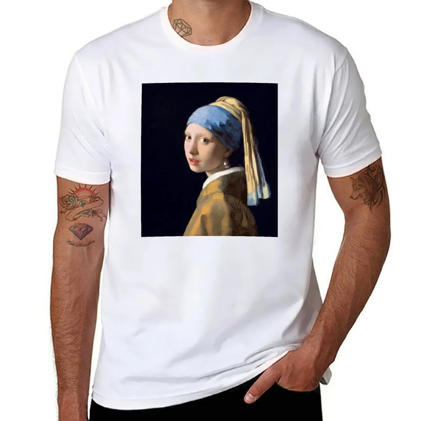 

The girl with the pearl of Johannes Vermeer T-Shirt cotton t shirt pack funny t shirts cotton T-Shirt