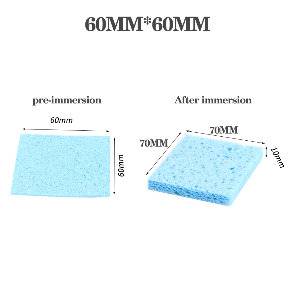 10 Chiếc Điện Mỏ Hàn Đầu Vệ Sinh Miếng Bọt Biển 60Mm * 60Mm Chống Nhiệt Độ Cao Làm Đặc Bụi