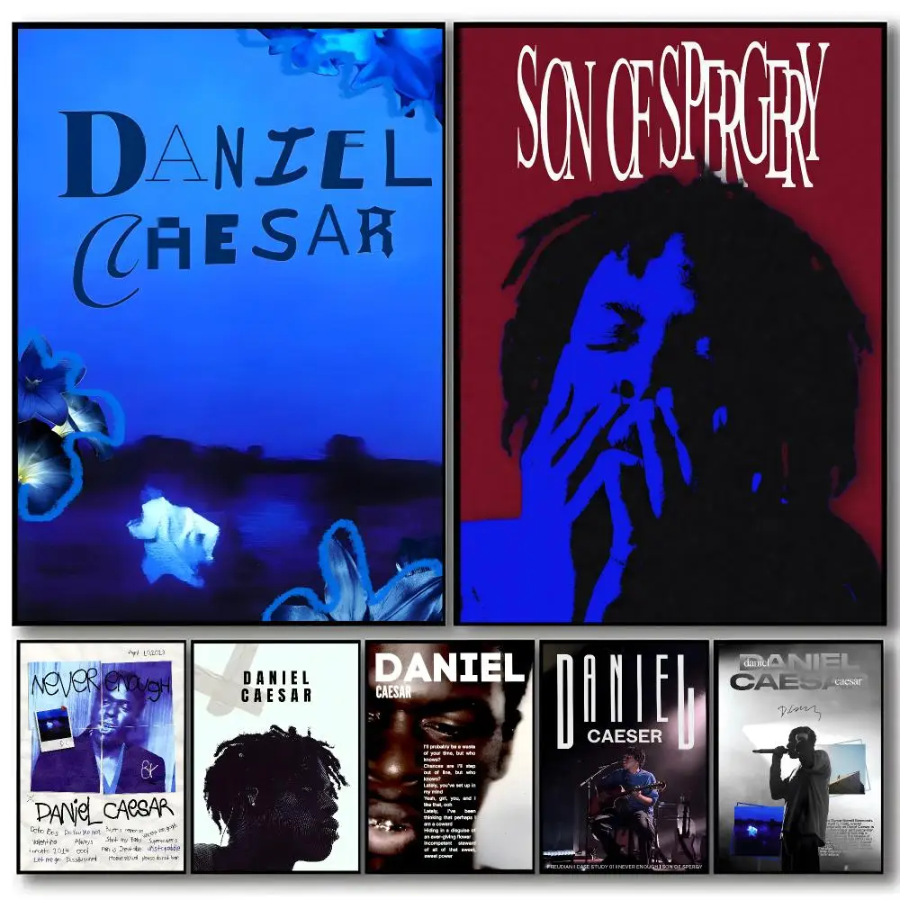 Music Daniel Caesar Poster Self-adhesive Art Waterproof Paper Sticker Coffee House Bar Room Wall Decor