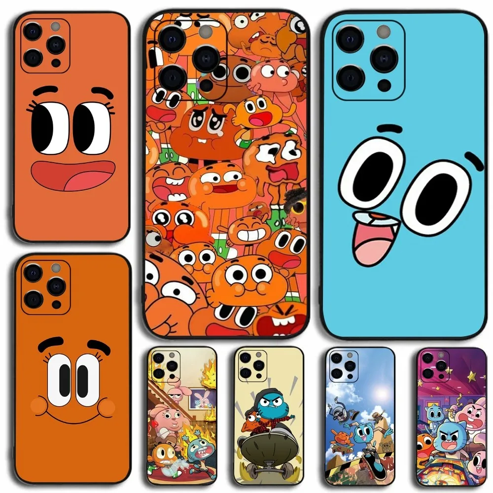 The Amazing World G-Gumballes Phone Case For Apple iPhone 15,14,13,12,11,Pro,X,XS,Max,XR,Plus,Mini Soft Black Cover