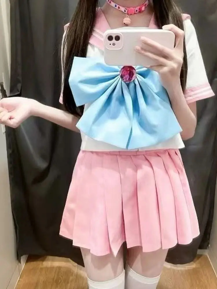 

Базовый школьный комплект orm с большой галстуком-бабочкой, матросский костюм для девочек-подростков, серия воина, мягкий милый костюм для девочек, полиэстер ort Sle...