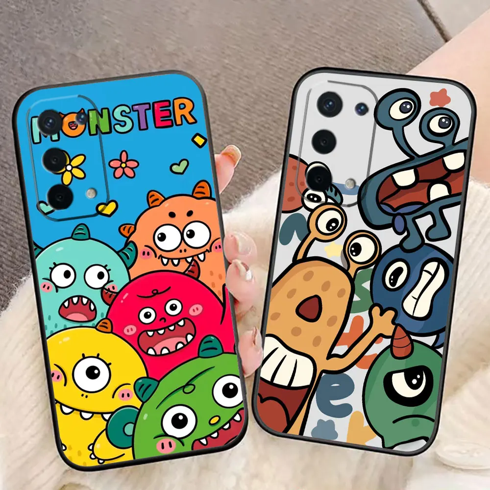 Cute Little Monster Stick Figure Case For OPPO A9 A15 A16 A17 A38 A53 A54 A55 A57 A60 A71 A73 A74 A76 A778 A92 A93 A94 A98 Case