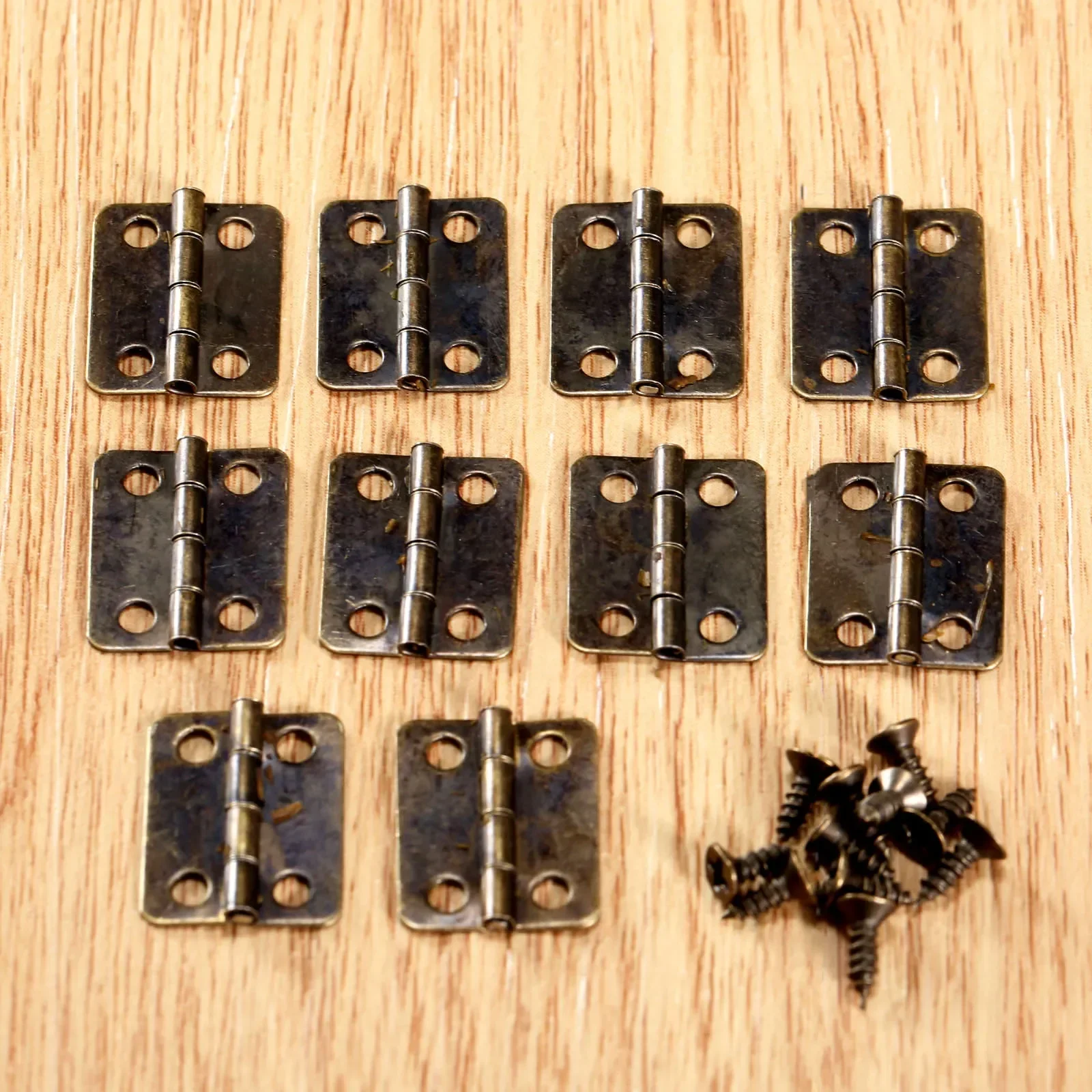 15pcs/set Antique Bronze Round Iron Hinges + Latch Hasps Jewelry Box Toggle Lock Furniture Hardware Vintage Decor Wine Wood Case
