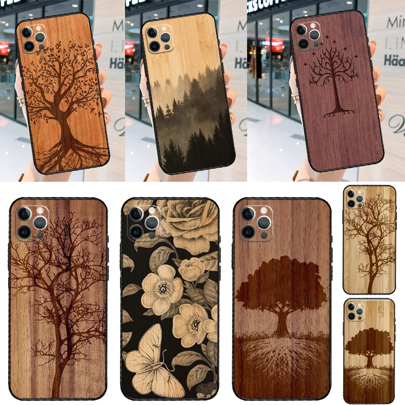 Coque en bois de bambou motif floral pour Honor Magic 7 5 6 8 Pro, Honor 200 400 70 90 Lite X8c X8b X9a X9b X9c X9d Win RT