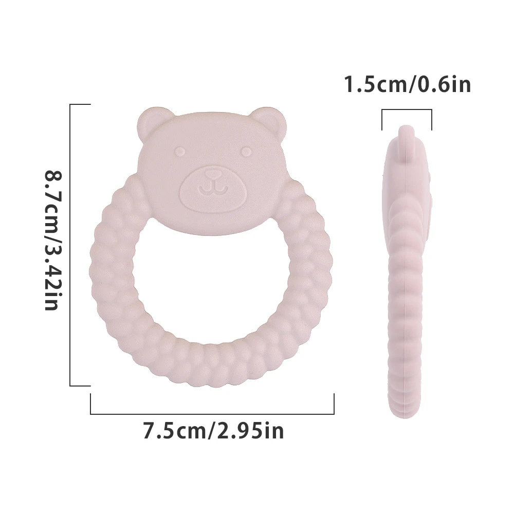 1Pcs Baby Teether Silicone Toy BPA Free Cartoon Bear Nursing Teething Gifts Baby Health Molar Chewing Newborn Accessories Toy